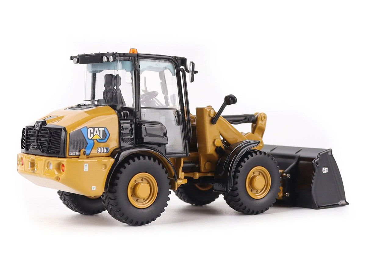 CAT Caterpillar 906 Electric Compact Wheel Loader Yellow with Operator "High Line Series" 1/50 Diecast Model by Diecast Masters LuxuryLifeWay Online Store