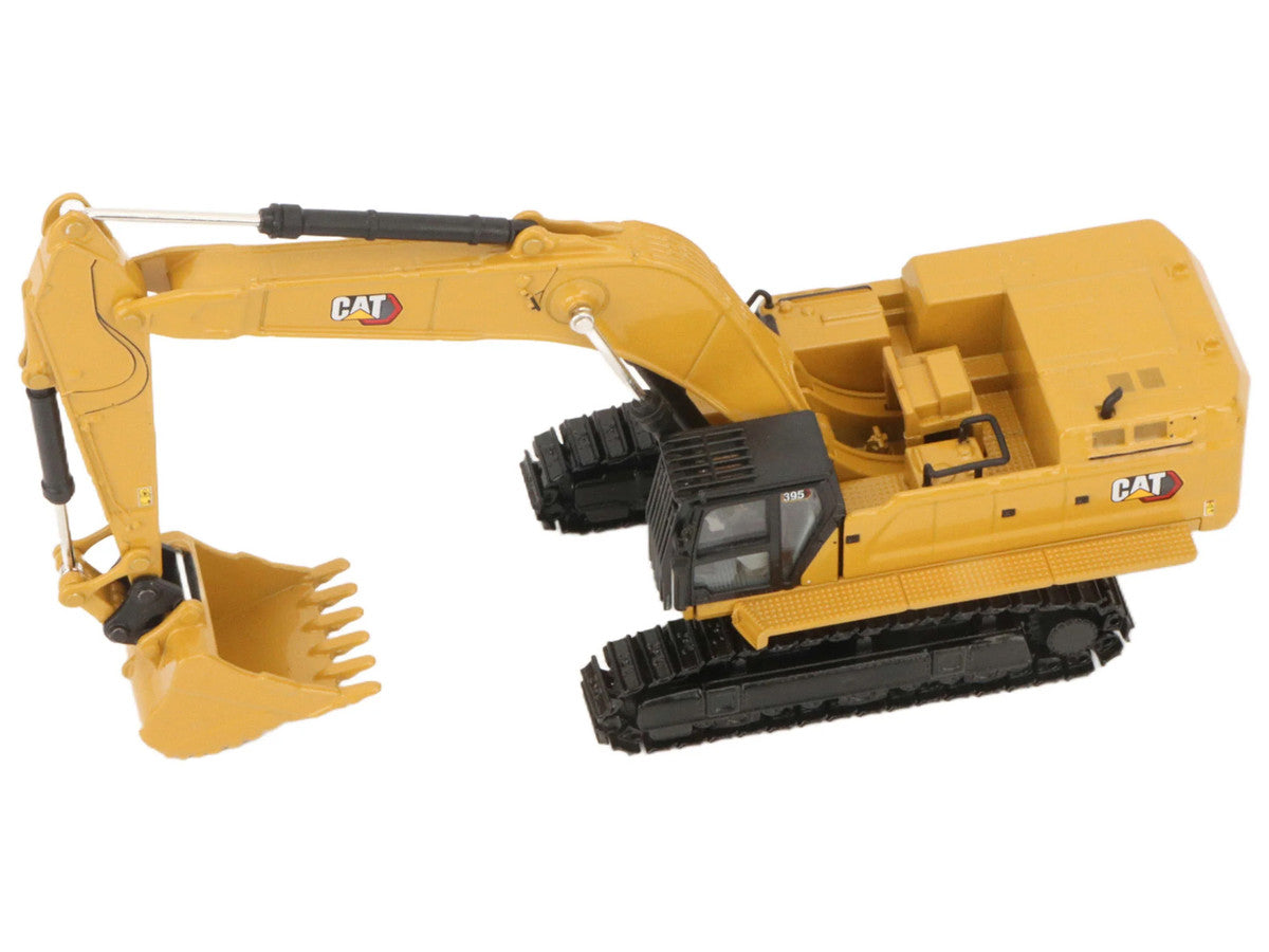 CAT Caterpillar 395 Next-Generation Hydraulic Excavator (Mass Excavator Version) Yellow with Additional Tools "High Line Series" 1/87 (HO) Diecast Model by Diecast Masters LuxuryLifeWay Online Store