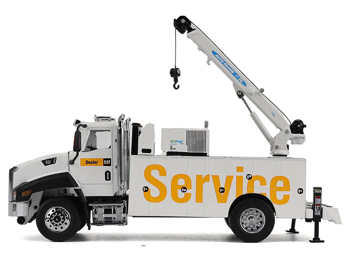 CAT Caterpillar CT660 Auto-Crane Titan 85 Truck with Miller EnPak White "Transport Series" 1/50 Diecast Model by Diecast Masters LuxuryLifeWay Online Store