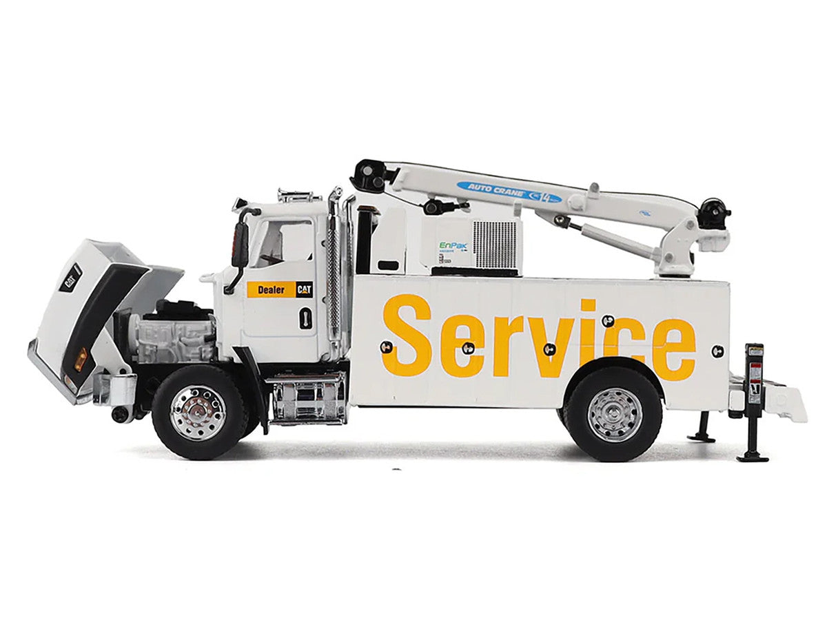 CAT Caterpillar CT660 Auto-Crane Titan 85 Truck with Miller EnPak White "Transport Series" 1/50 Diecast Model by Diecast Masters LuxuryLifeWay Online Store