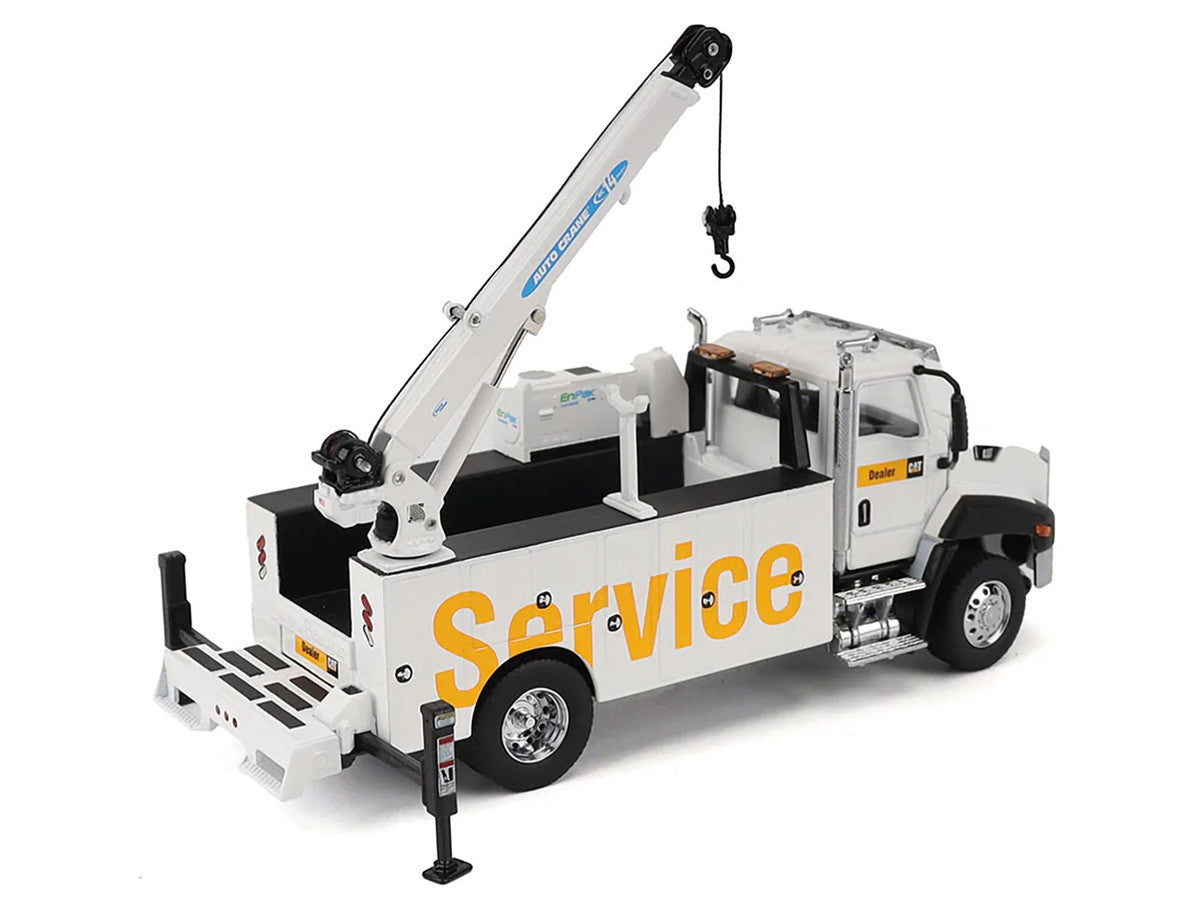 CAT Caterpillar CT660 Auto-Crane Titan 85 Truck with Miller EnPak White "Transport Series" 1/50 Diecast Model by Diecast Masters LuxuryLifeWay Online Store