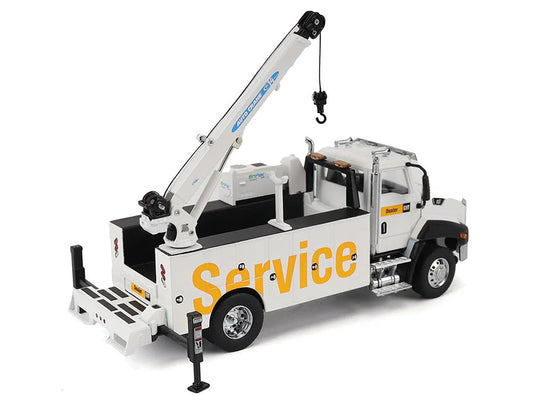 CAT Caterpillar CT660 Auto-Crane Titan 85 Truck with Miller EnPak White "Transport Series" 1/50 Diecast Model by Diecast Masters LuxuryLifeWay Online Store