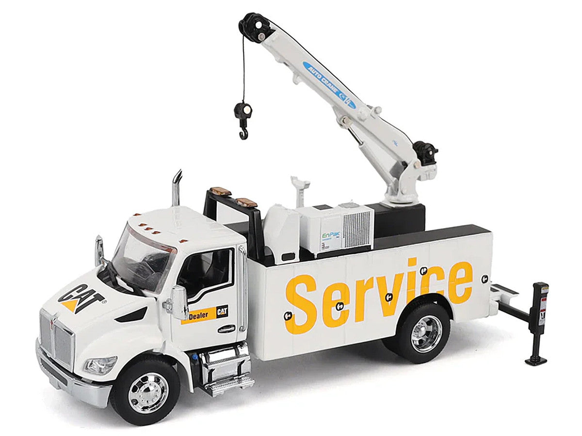 Kenworth T380 Auto-Crane Titan 85 Truck with Miller EnPak White "Transport Series" 1/50 Diecast Model by Diecast Masters LuxuryLifeWay Online Store