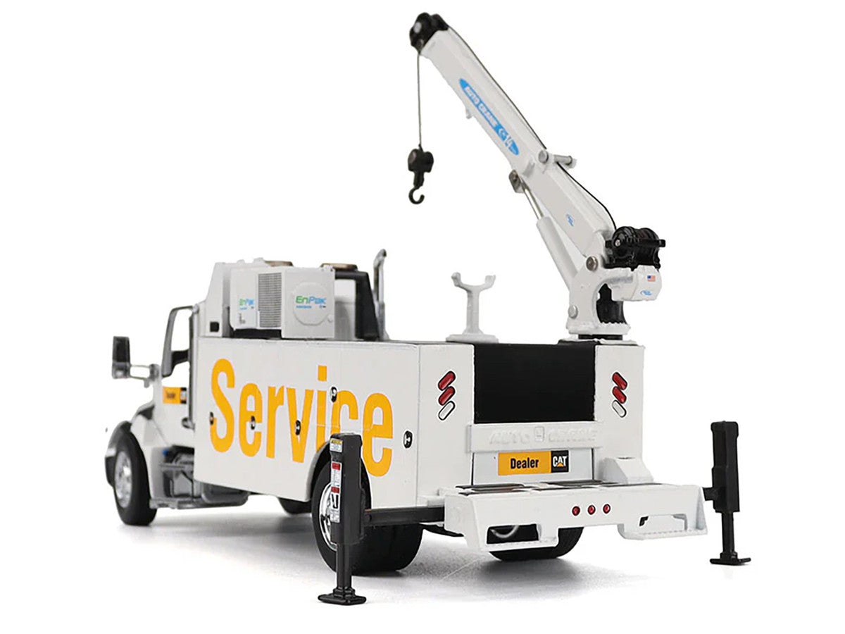 Kenworth T380 Auto-Crane Titan 85 Truck with Miller EnPak White "Transport Series" 1/50 Diecast Model by Diecast Masters LuxuryLifeWay Online Store