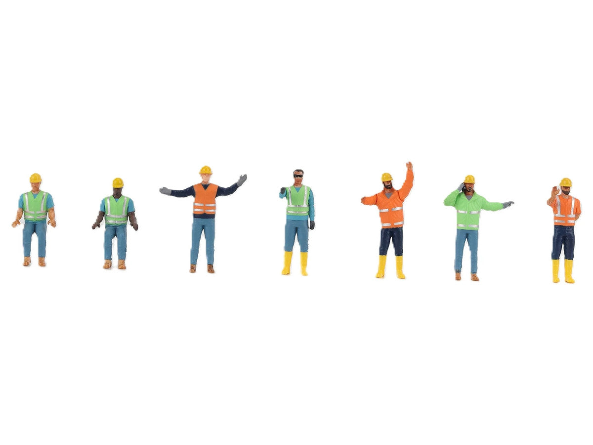 "Construction Workers" 7 Piece Figure Set for 1/50 Scale Models by Diecast Masters LuxuryLifeWay Online Store