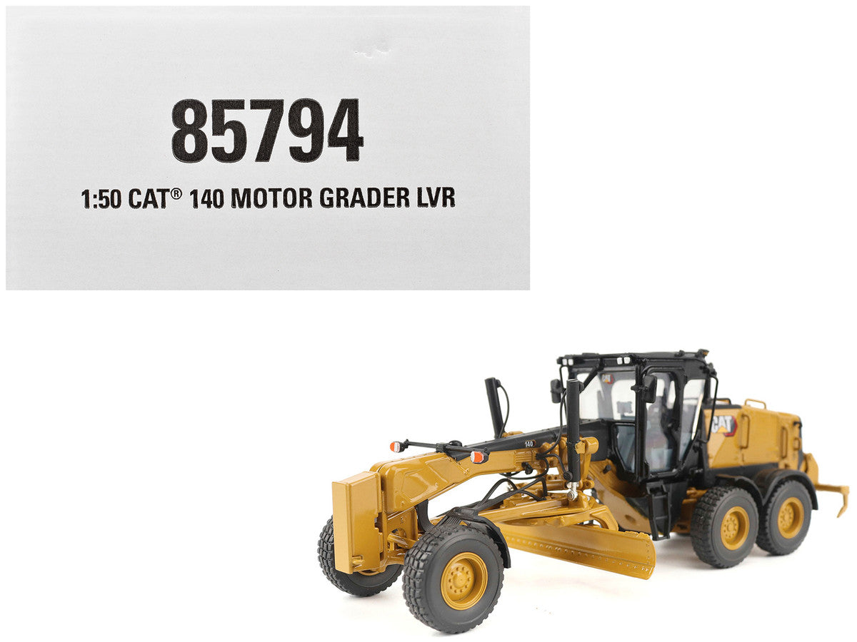 CAT Caterpillar 140 LVR Motor Grader Yellow with Black Top "High Line" Series 1/50 Diecast Model by Diecast Masters LuxuryLifeWay Online Store