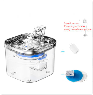 Pet Cat Dog Stainless Steel Automatic Circulation Water Dispenser Intelligent Fountain Pets Accessories Pets Fashion