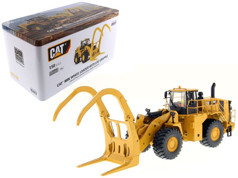 CAT Caterpillar 988K Wheel Loader with Grapple with Operator "High Line Series" 1/50 Diecast Model by Diecast Masters LuxuryLifeWay Online Store