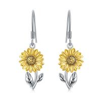 925 Sterling Silver Sunflower Dangle Earrings for Women Girls Teen LadyShow.Store