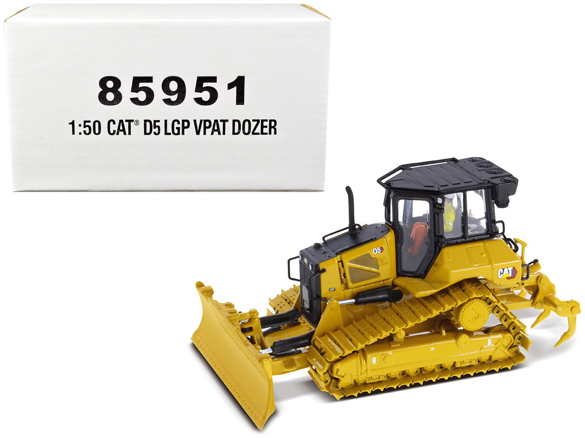 CAT Caterpillar D5 LGP VPAT Track Type Tractor Dozer Yellow with Operator "High Line" Series 1/50 Diecast Model by Diecast Masters LuxuryLifeWay Online Store