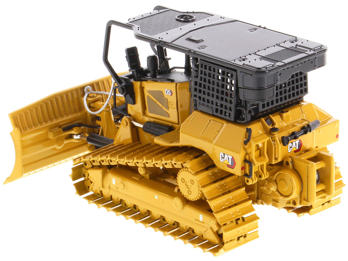 CAT Caterpillar D5 LGP Track Type Tractor Fire Dozer Yellow with Operator "High Line" Series 1/50 Diecast Model by Diecast Masters LuxuryLifeWay Online Store