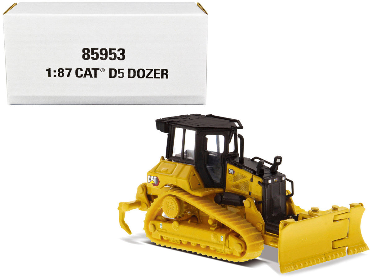 CAT Caterpillar D5 Track-Type Dozer Yellow with Fine Grading Undercarriage and Foldable Blade "High Line Series" 1/87 (HO) Scale Diecast Model by Diecast Masters LuxuryLifeWay Online Store