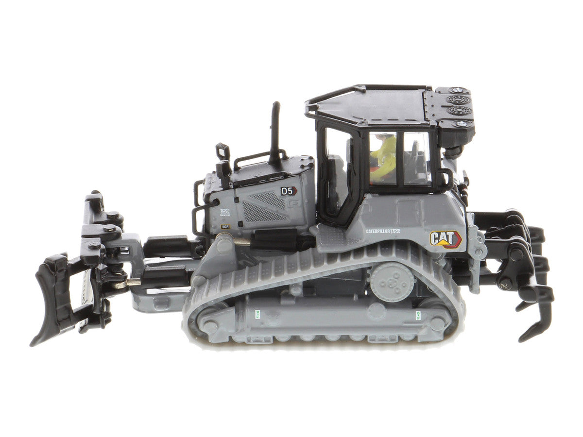 CAT Caterpillar D5 Track-Type Dozer "Centennial" Gray with Operator "High Line Series" 1/87 (HO) Diecast Model by Diecast Masters LuxuryLifeWay Online Store