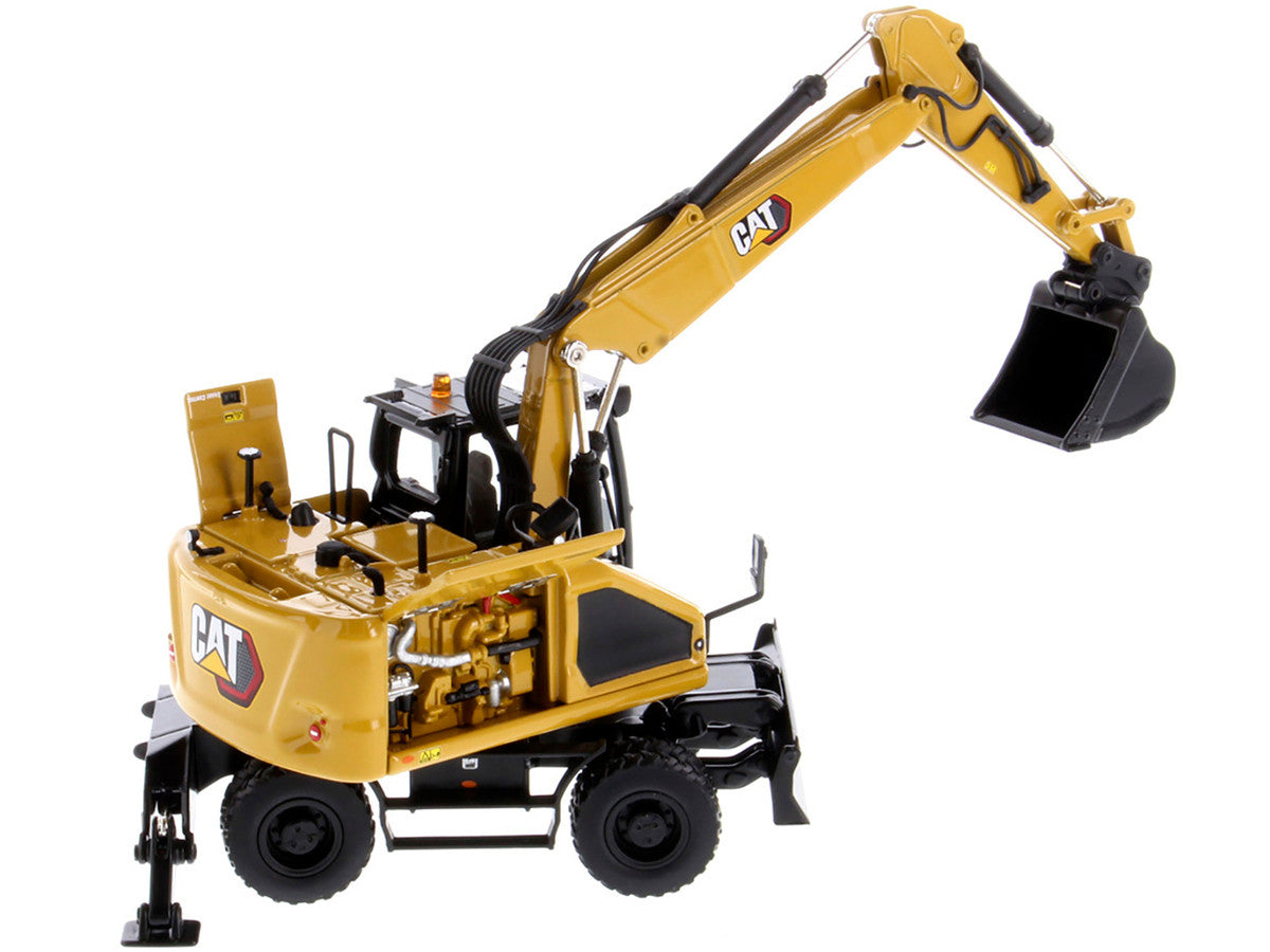 CAT Caterpillar M318 Wheeled Excavator Yellow with Operator "High Line" Series 1/50 Diecast Model by Diecast Masters LuxuryLifeWay Online Store