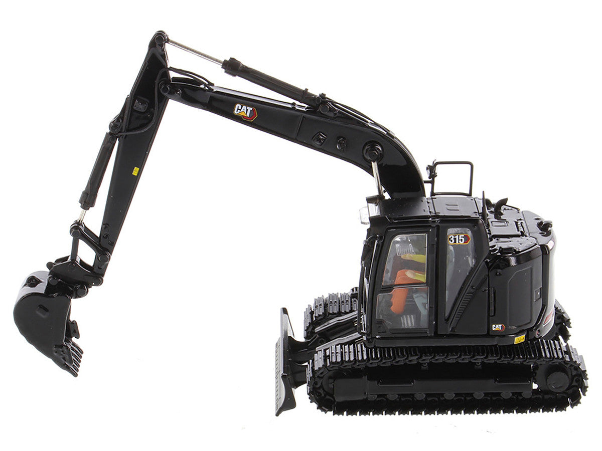 CAT Caterpillar 315 Track Type Hydraulic Excavator Special Black Finish with Operator "High Line" Series 1/50 Diecast Model by Diecast Masters LuxuryLifeWay Online Store