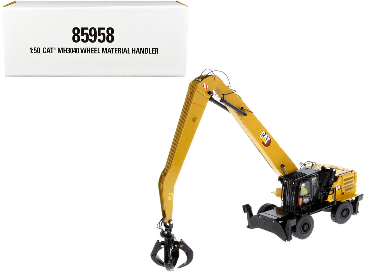 CAT Caterpillar MH3040 Wheel Material Handler with Operator "High Line Series" 1/50 Diecast Model by Diecast Masters LuxuryLifeWay Online Store