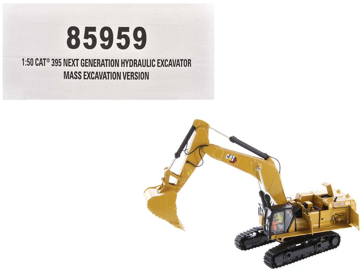 CAT Caterpillar 395 Next Generation Hydraulic Excavator "Mass Excavation Version" Yellow "High Line Series" 1/50 Diecast Model by Diecast Masters LuxuryLifeWay Online Store
