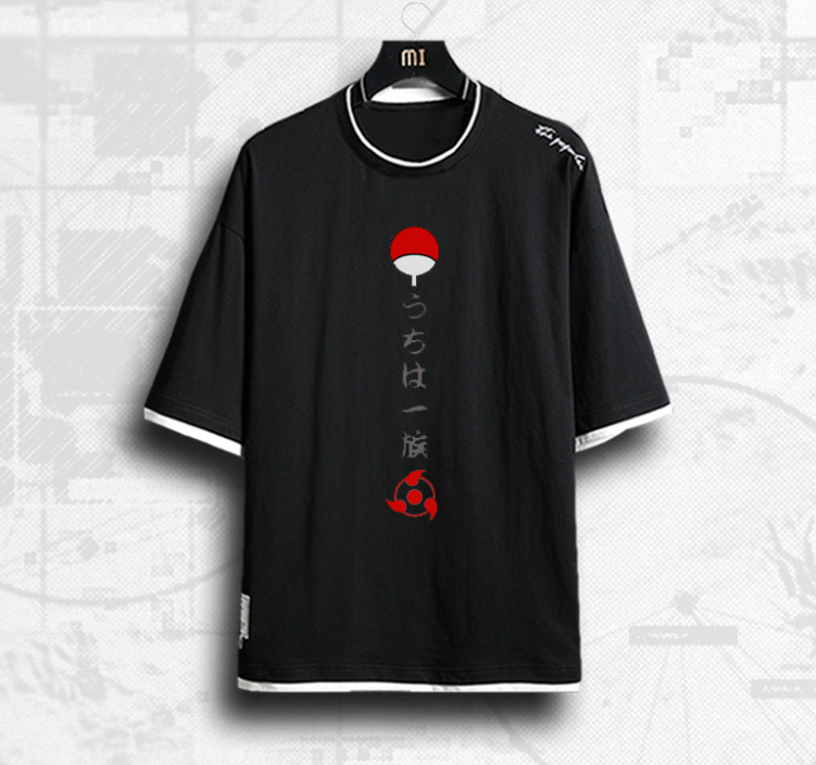 Naruto Akatsuki Itachi Uchiha Short Sleeve T-Shirt Pi-Mart