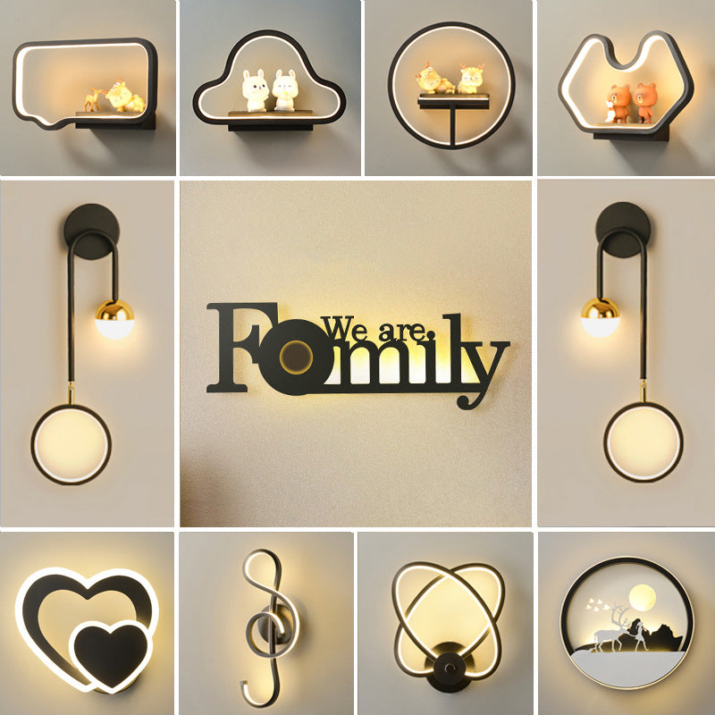 Wall Lamp Bedroom Modern Minimalist Creative Background PearlNestDecor.com