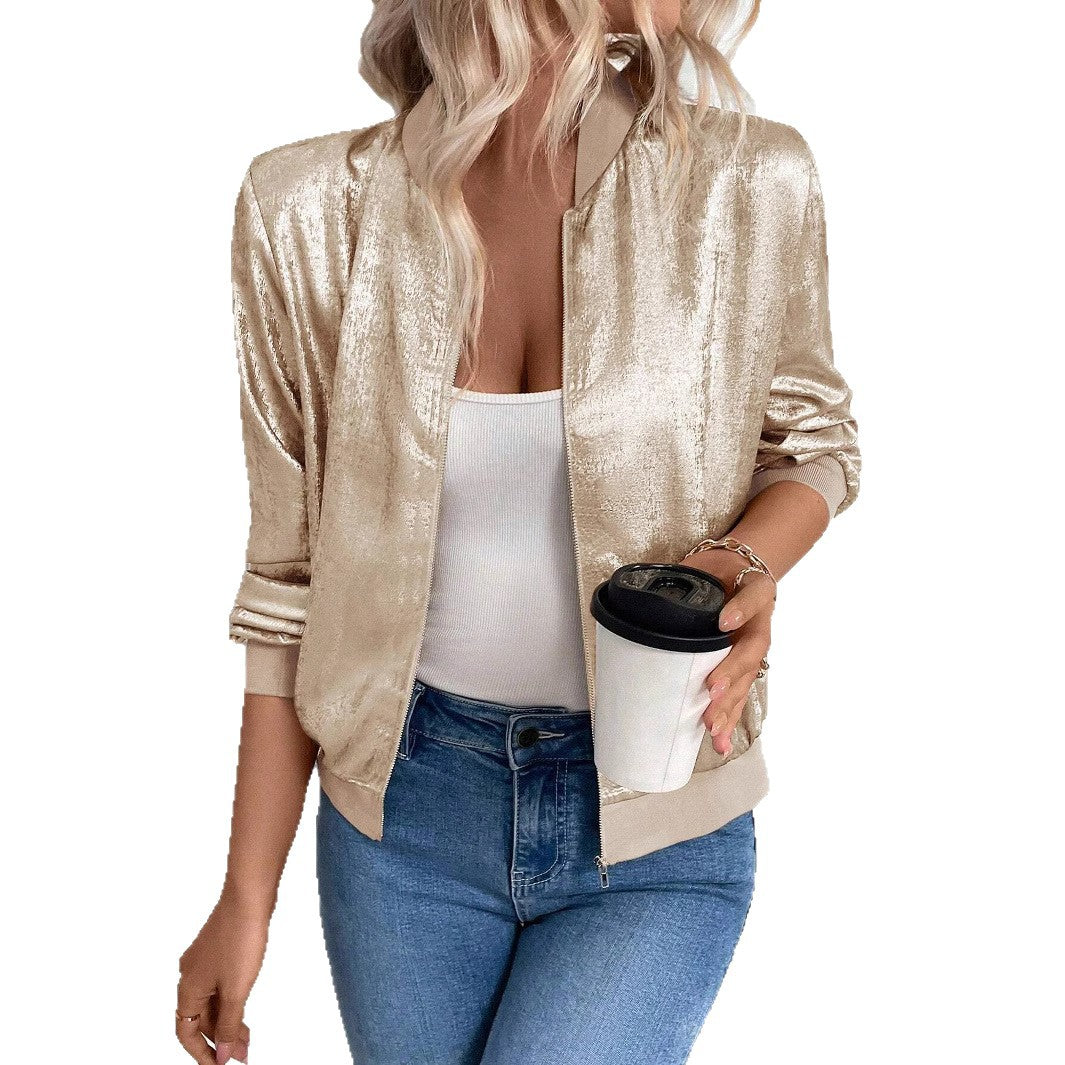 Thin Coat With Zip Slim Fit Slimming Casual Jacket Top LadyShow.Store