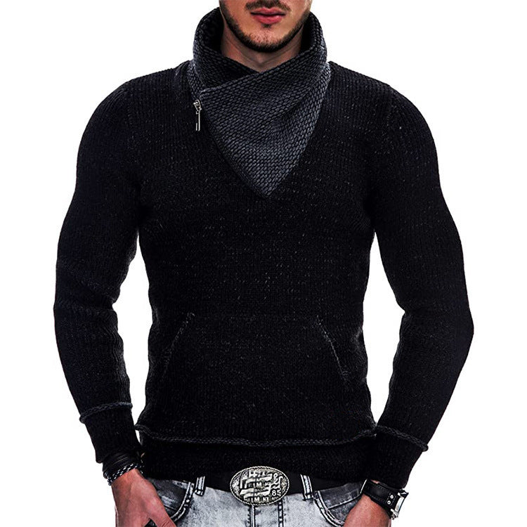 Fashion Pocket High Neck Slim Fit Sweater Knit Coat LadyShow.Store