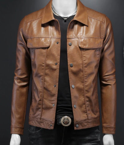 Male Premium Leather Utility Jacket Best YouTube Store