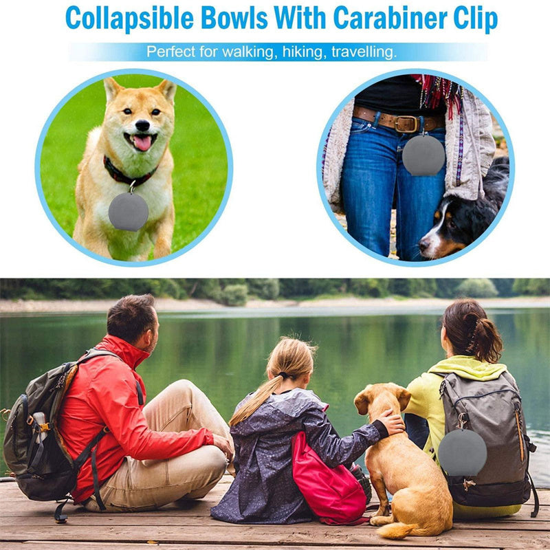 Rubber Foldable Double Bowl Pets Fashion