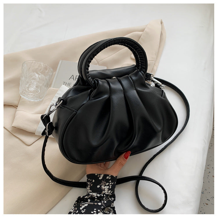 Versatile Womens Retro Cloud-Print Pleated Shoulder Crossbody Bag LadyShow.Store