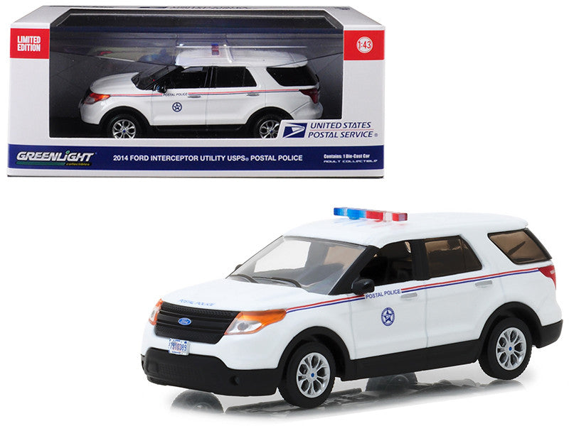 2014 Ford Interceptor Utility Postal Police "United States Postal Service" (USPS) White 1/43 Diecast Model Car by Greenlight LuxuryLifeWay Online Store