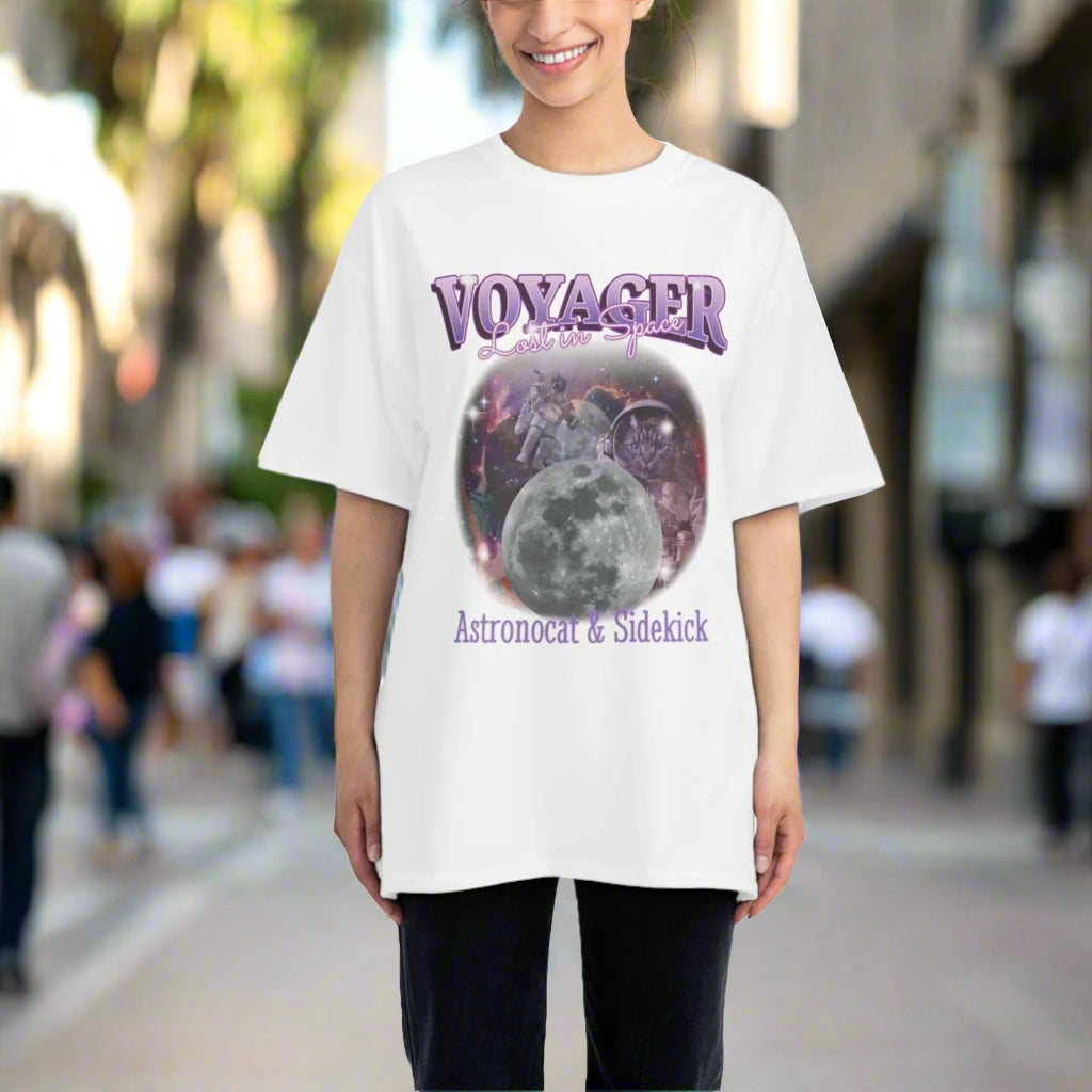 Cat Theme Space Graphic T-Shirt