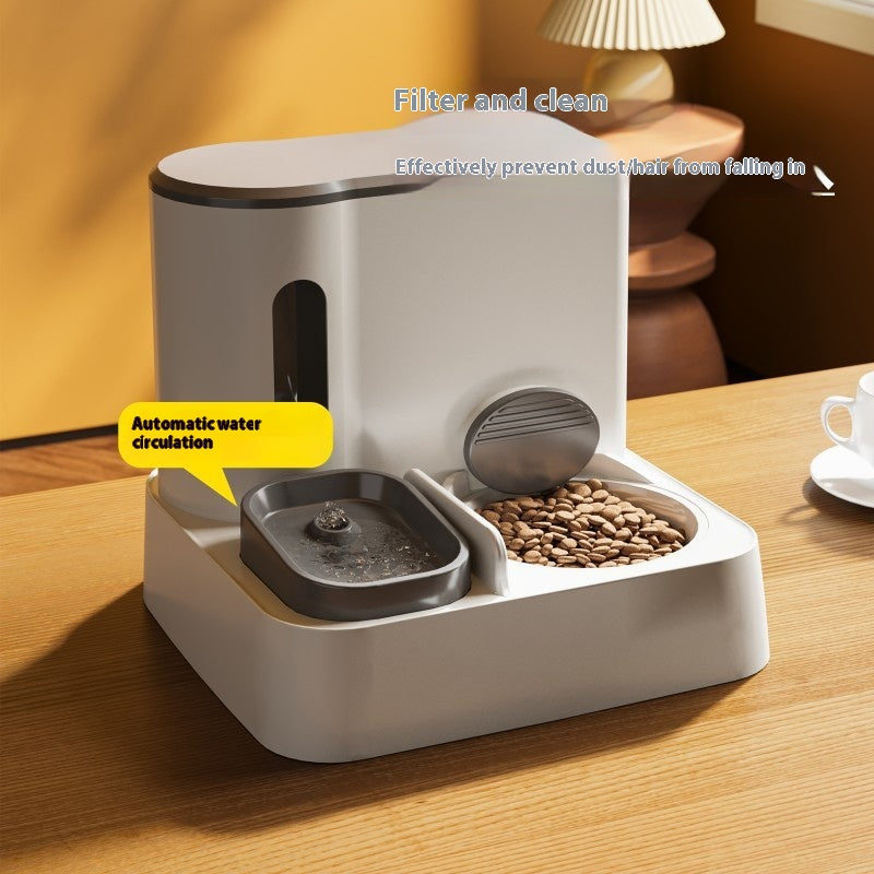 Cat Automatic Pet Feeder Water Dispenser Integrated Double Bowl Drinking Pet Pets Fashion
