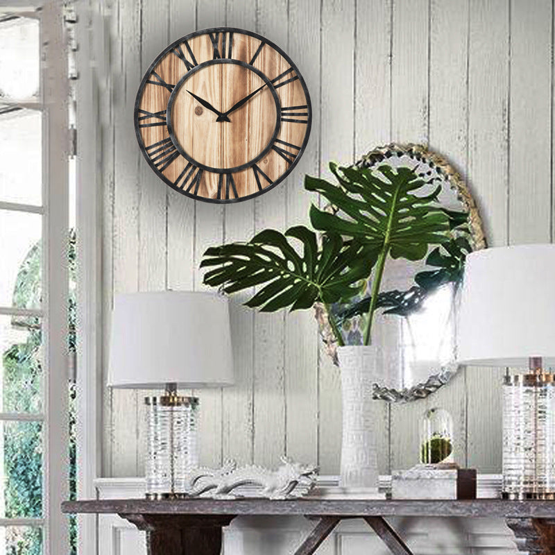 Retro wall clock creative metal decorative wall clock PearlNestDecor.com