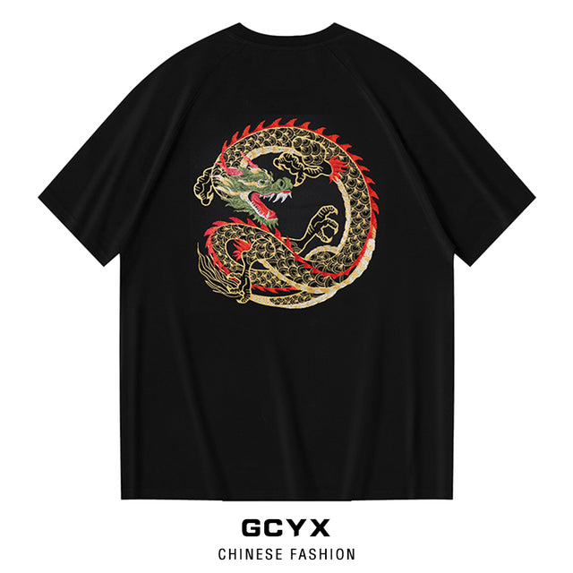 Men's Cotton Short-Sleeved Embroidered T-Shirt 2024 Pi-Mart