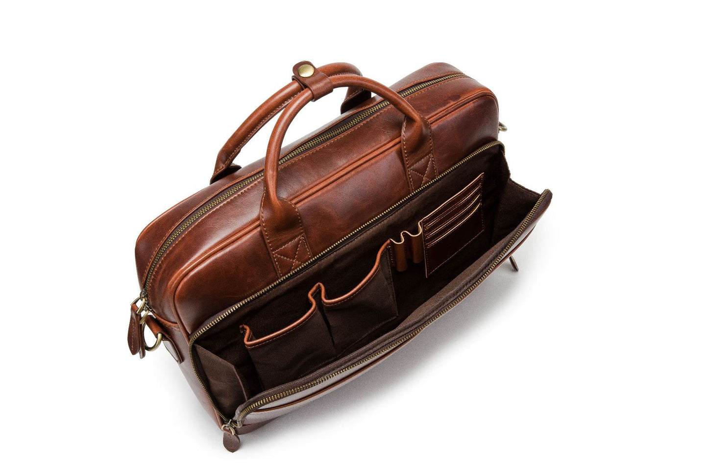 Horse Leather Men's Shoulder Bag Leather Laptop Men's Briefcase Portable CJD