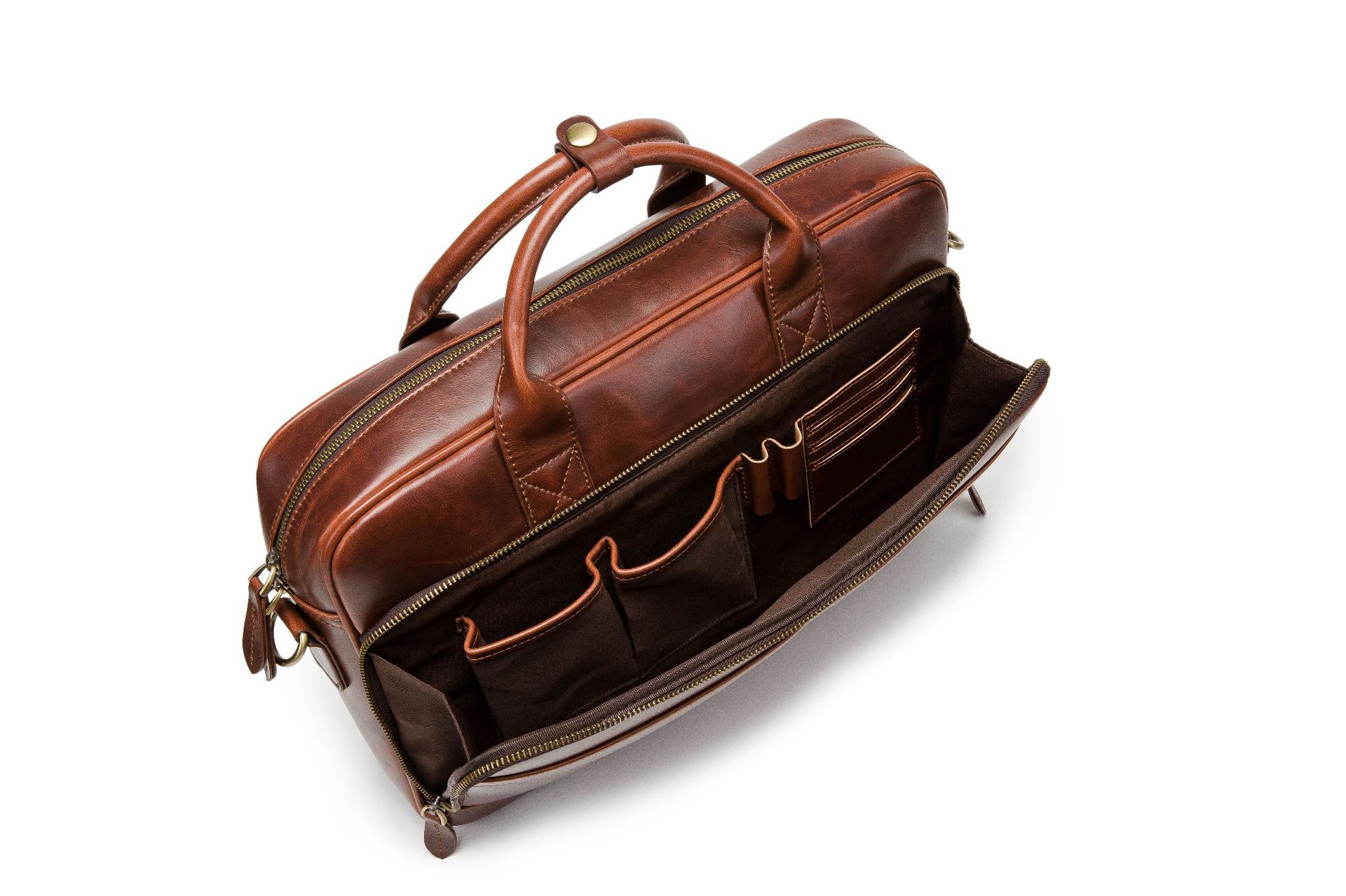 Horse Leather Men's Shoulder Bag Leather Laptop Men's Briefcase Portable CJD