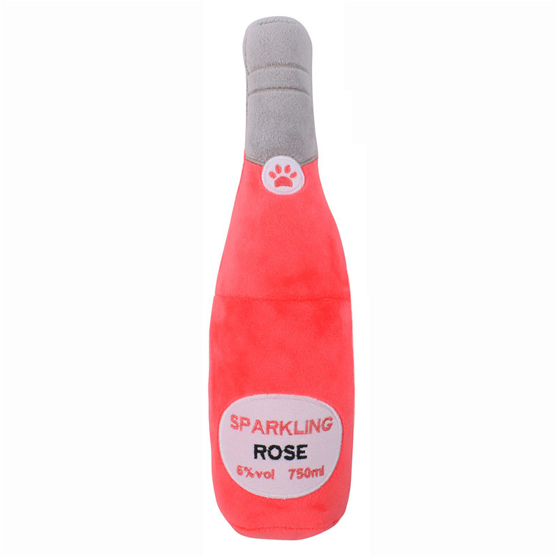 Pet Cats And Dogs Vocal Toys Plush Wine Bottle Chewing Teeth Stick Donut Small Pets Fashion