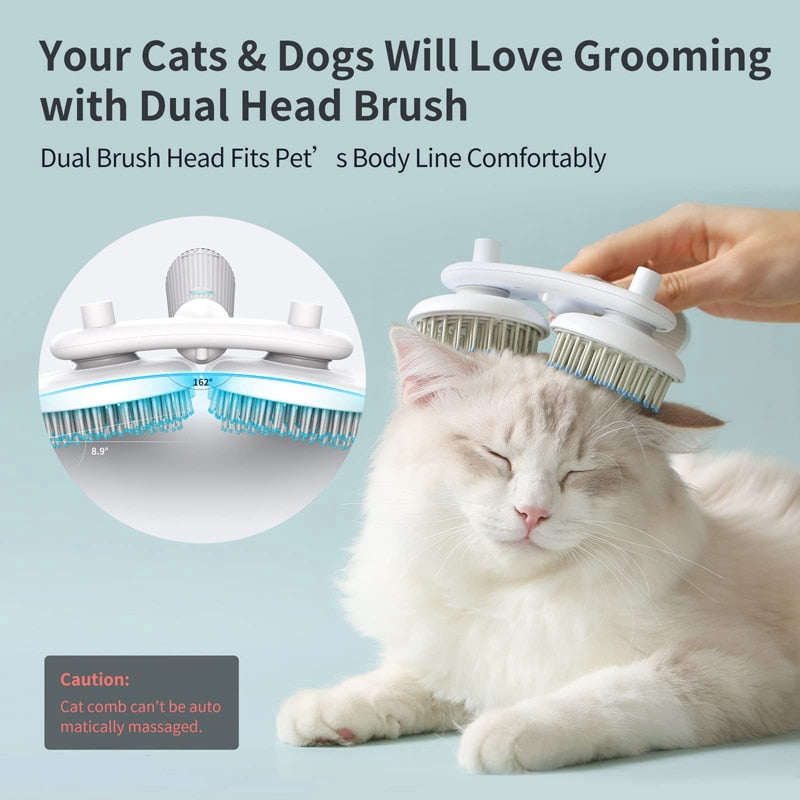 Pet Cat Brush Dog Slicker Brush Double-headed Negative Ion One-button Self Cleaning Dog Cat Hair Removal Pets Products Pets Fashion