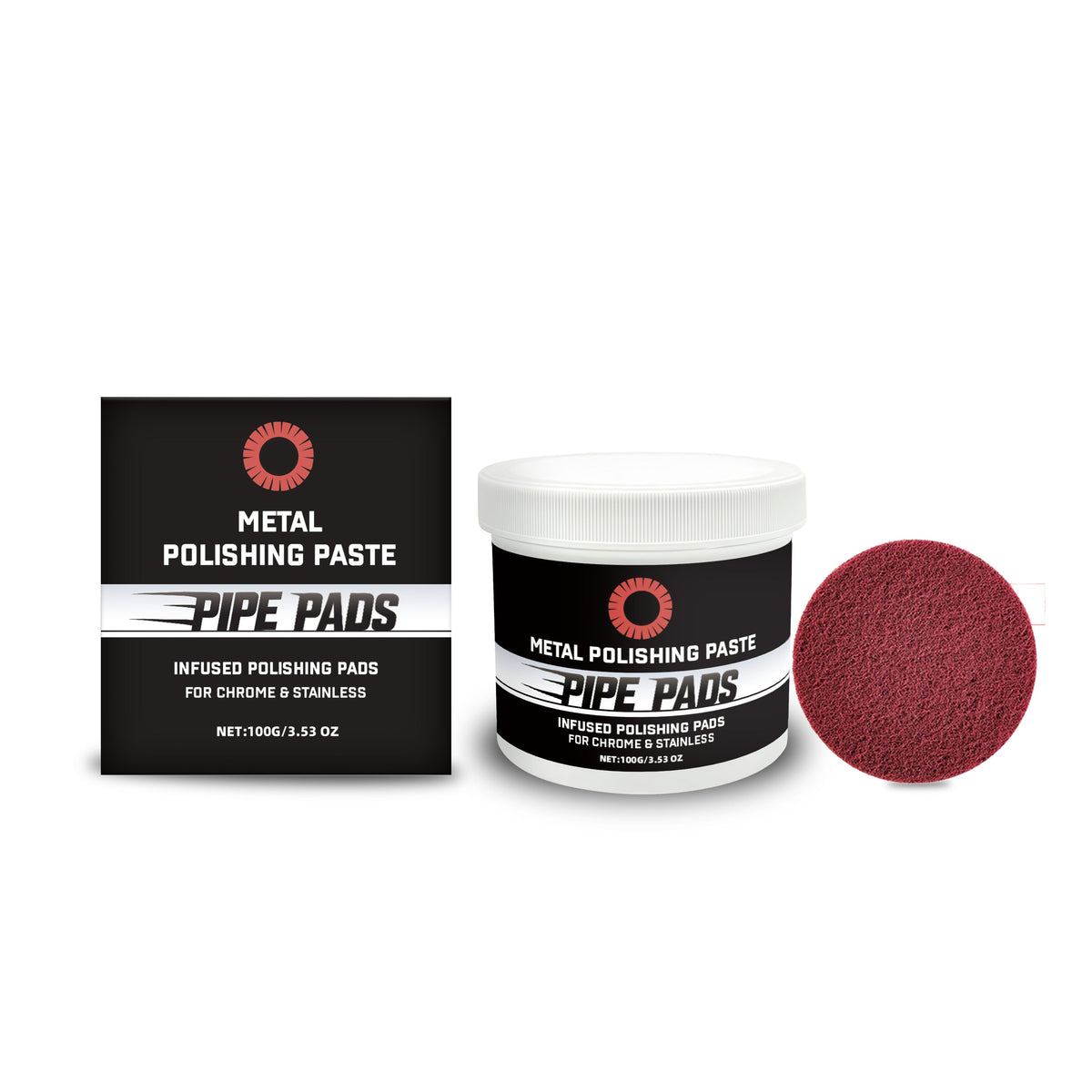 Metal Polishing Care Kit 1 00g Bottle-1 Sponge Pad 1Box Tri Light Beauty