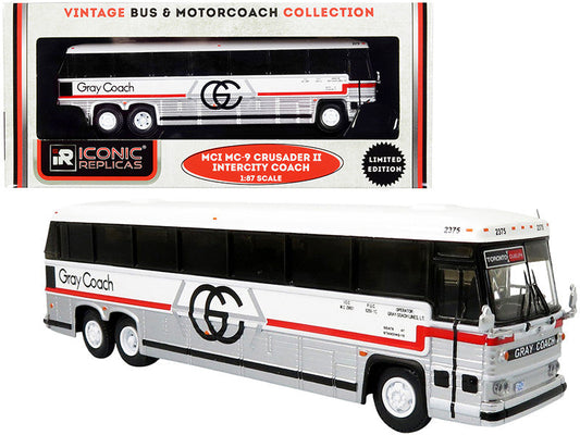 1980 MCI MC-9 Crusader II Intercity Coach Bus "Toronto - Guelph" Ontario (Canada) "Gray Coach" "Vintage Bus & Motorcoach Collection" 1/87 (HO) Diecast Model by Iconic Replicas LuxuryLifeWay Online Store