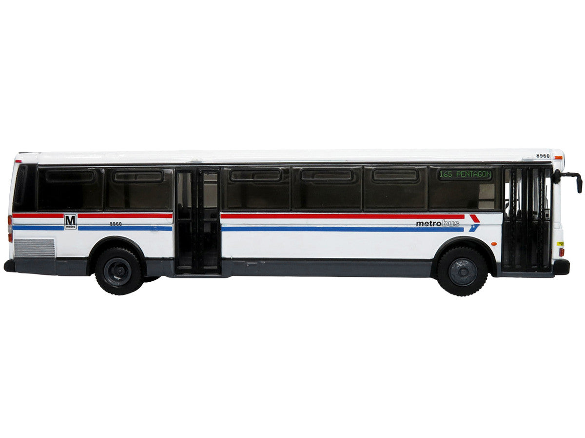 1980 Grumman 870 Advanced Design Transit Bus WMATA (Washington Metropolitan Area Transit Authority) Metro Bus "16S Pentagon" "Vintage Bus & Motorcoach Collection" 1/87 Diecast Model by Iconic Replicas LuxuryLifeWay Online Store