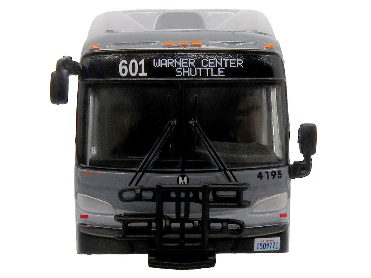 New Flyer Xcelsior XN40 Transit Bus "Los Angeles Metro - Warner Center Shuttle" Gray with Graphics "The Bus & Motorcoach Collection" Limited Edition 1/87 (HO) Diecast Model by Iconic Replicas LuxuryLifeWay Online Store