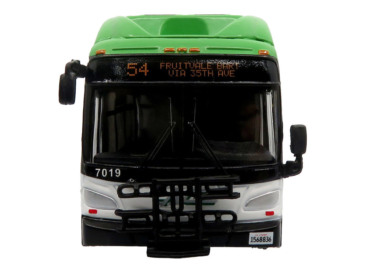 New Flyer Xcelsior XHE40 Transit Bus "AC Transit - Zero Emission" White and Green with Graphics "The Bus & Motorcoach Collection" Limited Edition 1/87 (HO) Diecast Model by Iconic Replicas LuxuryLifeWay Online Store