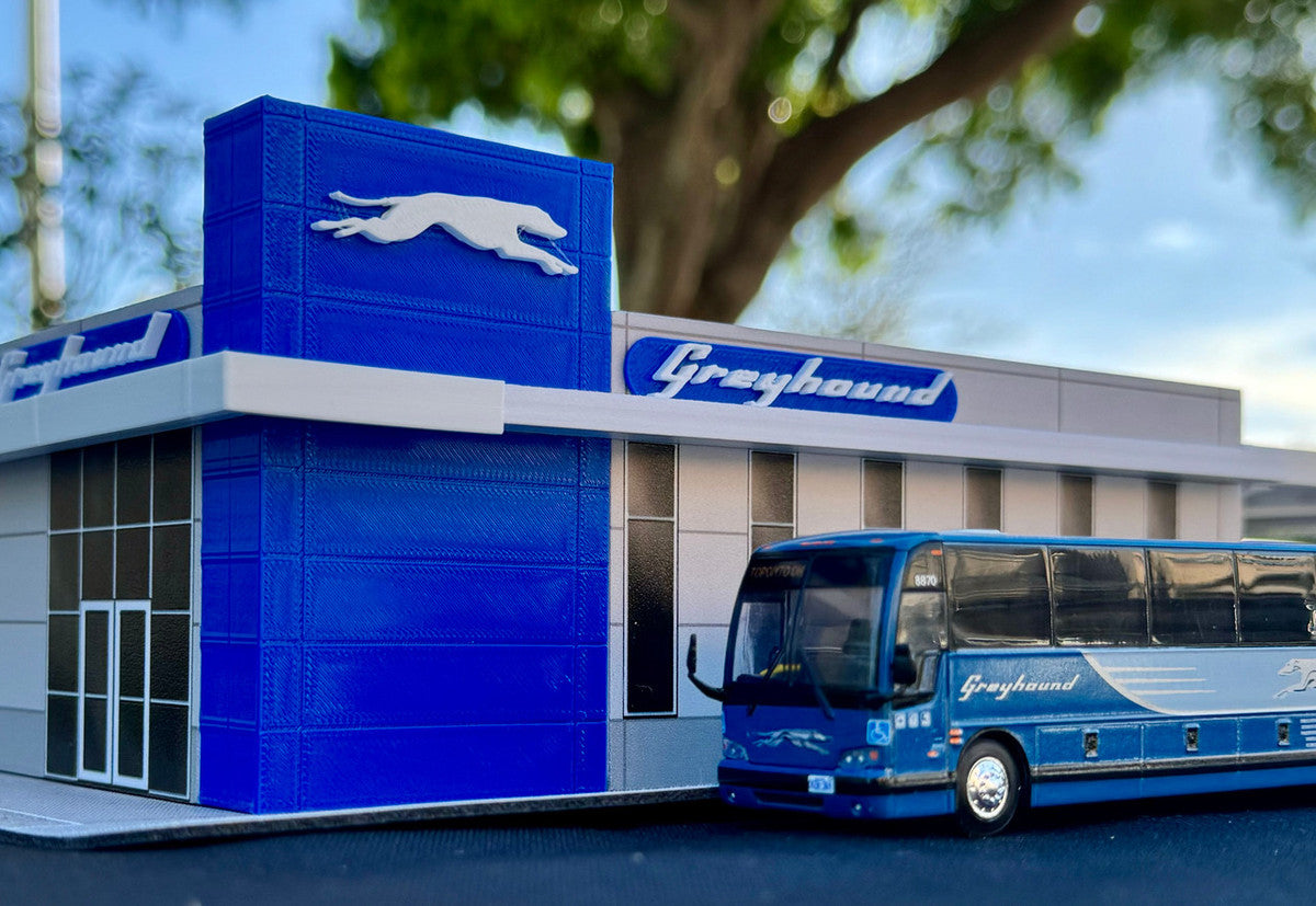 Greyhound Bus Station Diorama EZ Assembly Kit 1/87 (HO) Model by Iconic Replicas LuxuryLifeWay Online Store