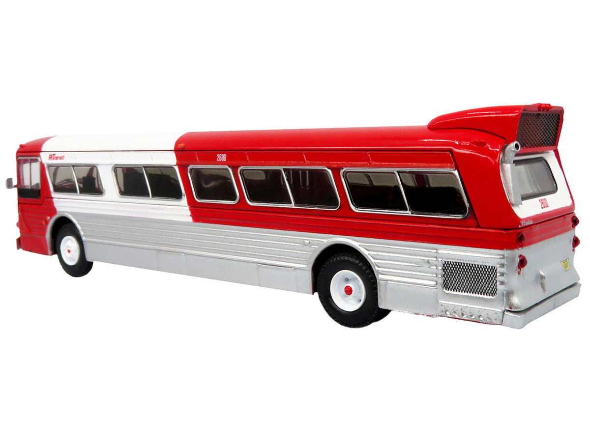 Flxible 53102 New Look Transit Bus "Pittsburgh Area Transit" Red and White "Vintage Bus & Motorcoach Collection" Limited Edition 1/87 (HO) Diecast Model by Iconic Replicas LuxuryLifeWay Online Store