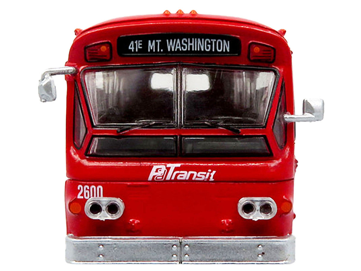 Flxible 53102 New Look Transit Bus "Pittsburgh Area Transit" Red and White "Vintage Bus & Motorcoach Collection" Limited Edition 1/87 (HO) Diecast Model by Iconic Replicas LuxuryLifeWay Online Store