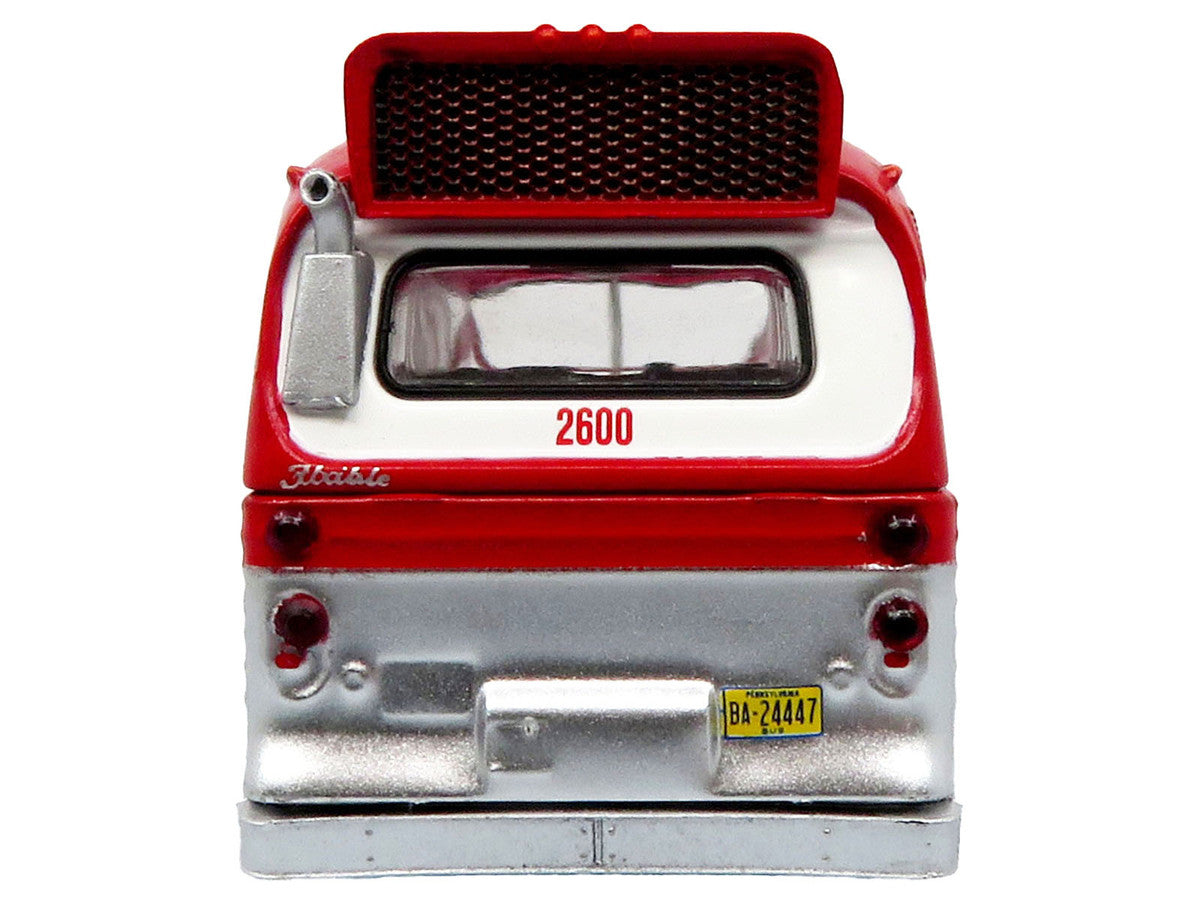 Flxible 53102 New Look Transit Bus "Pittsburgh Area Transit" Red and White "Vintage Bus & Motorcoach Collection" Limited Edition 1/87 (HO) Diecast Model by Iconic Replicas LuxuryLifeWay Online Store