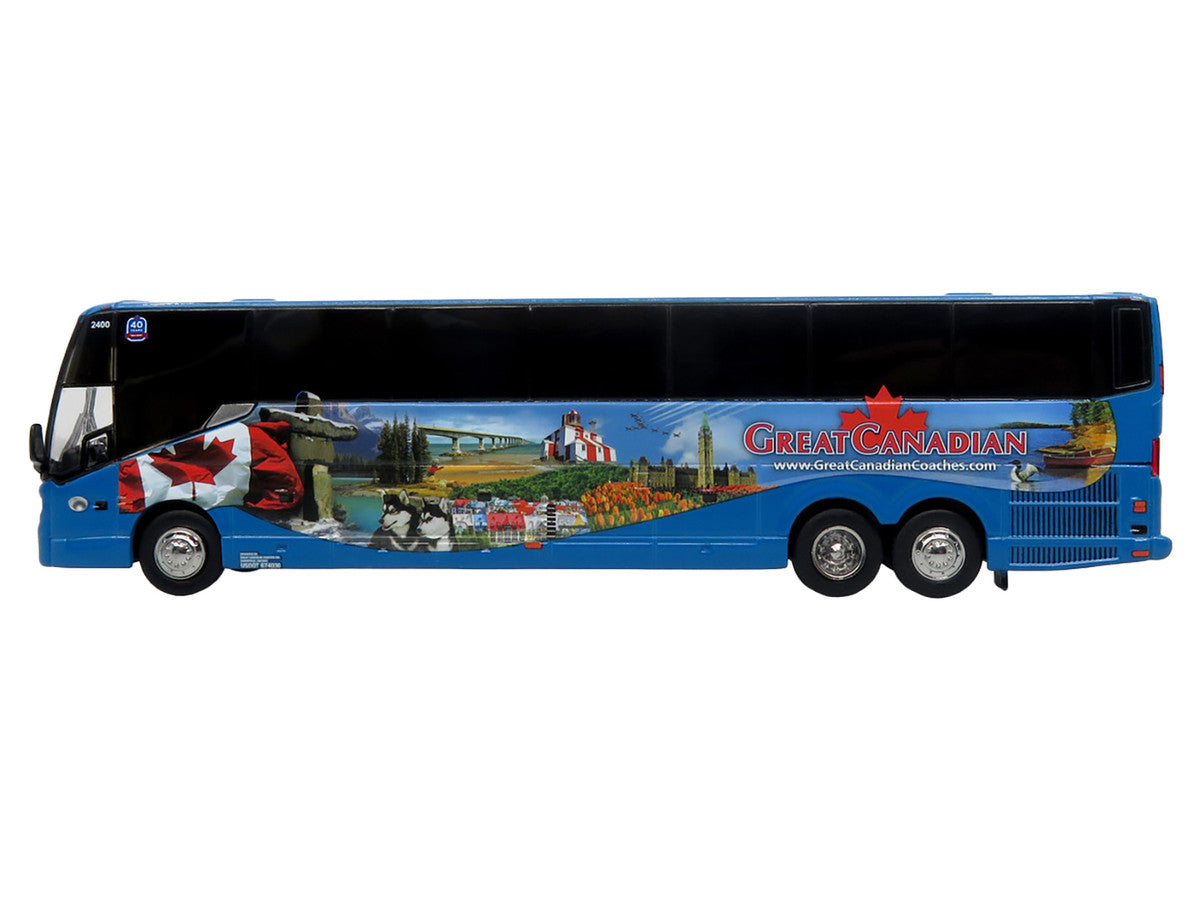 Prevost H3-45 Coach Bus "Great Canadian Coaches" Blue with Graphics Limited Edition 1/87 (HO) Diecast Model by Iconic Replicas LuxuryLifeWay Online Store