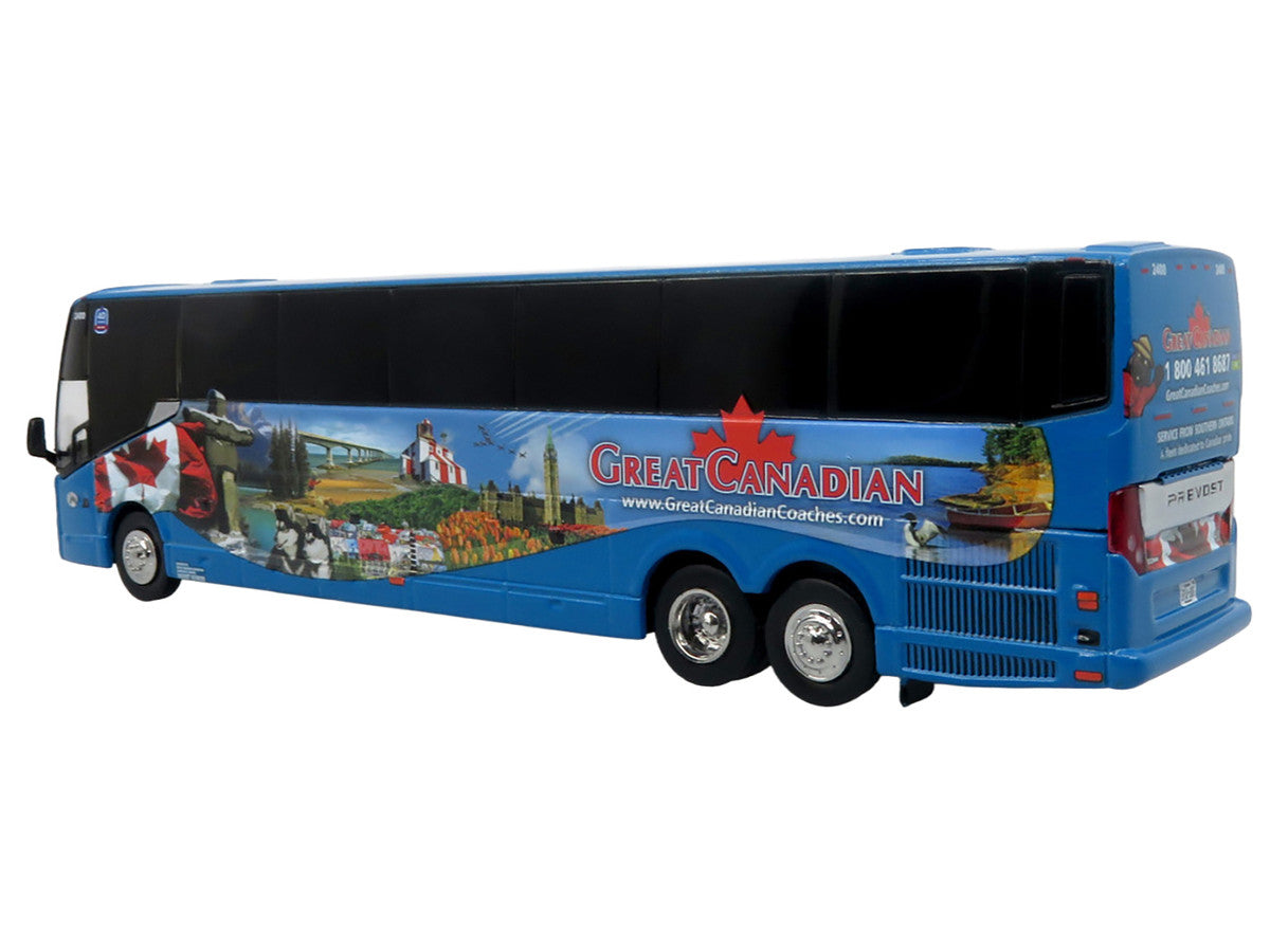 Prevost H3-45 Coach Bus "Great Canadian Coaches" Blue with Graphics Limited Edition 1/87 (HO) Diecast Model by Iconic Replicas LuxuryLifeWay Online Store