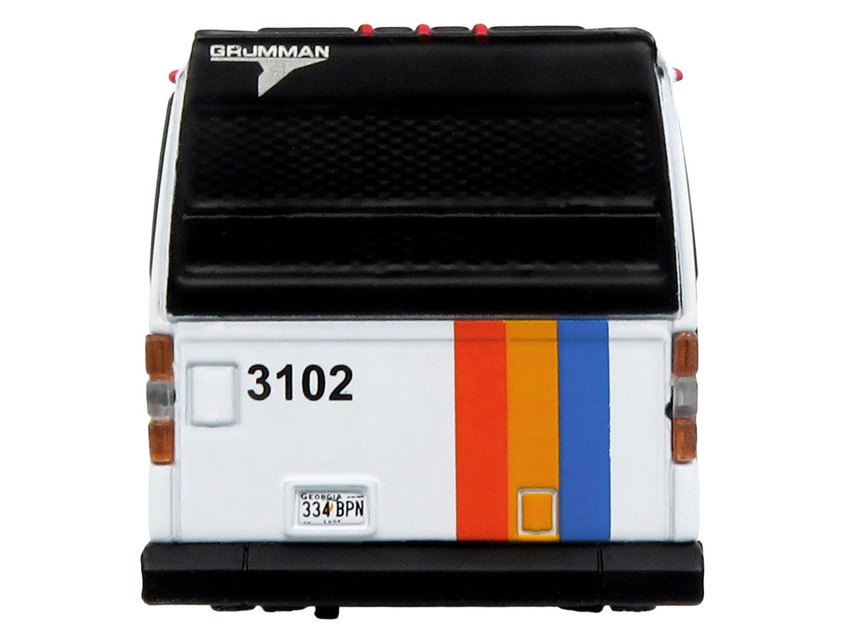 1980 Grumman 870 Advanced Design Transit Bus "MARTA Atlanta" White with Stripes "Vintage Bus & Motorcoach Collection" Limited Edition 1/87 (HO) Diecast Model by Iconic Replicas LuxuryLifeWay Online Store