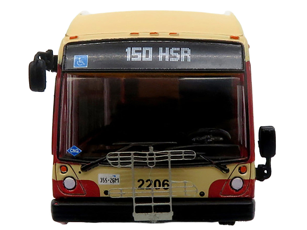 Nova Bus LFS HEV Transit Bus "Hamilton Street Railway 150th Anniversary" Cream and Red "The Bus & Motorcoach Collection" Limited Edition to 504 pieces Worldwide 1/87 (HO) Diecast Model by Iconic Replicas LuxuryLifeWay Online Store